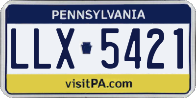 PA license plate LLX5421