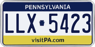 PA license plate LLX5423