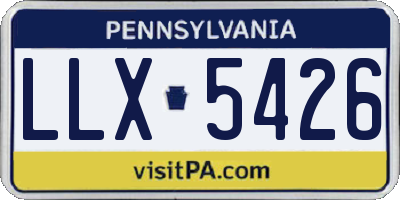 PA license plate LLX5426