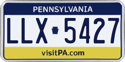 PA license plate LLX5427