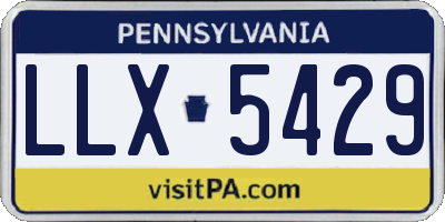 PA license plate LLX5429