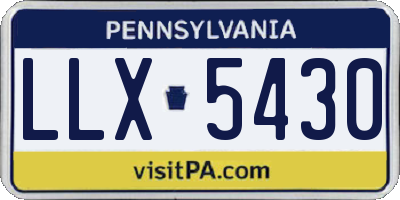PA license plate LLX5430