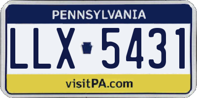 PA license plate LLX5431