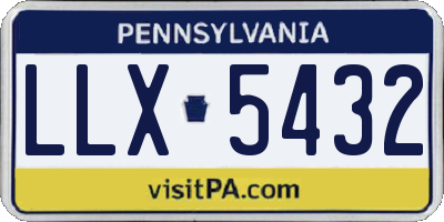 PA license plate LLX5432