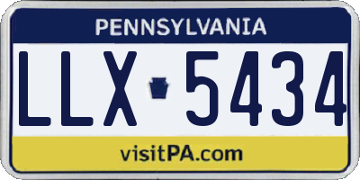 PA license plate LLX5434