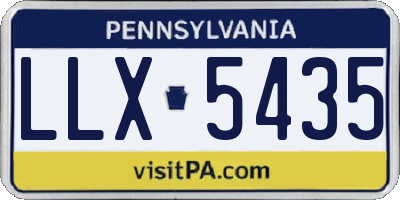 PA license plate LLX5435