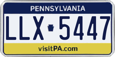 PA license plate LLX5447