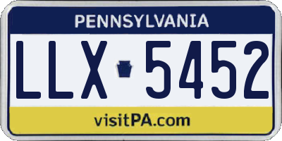 PA license plate LLX5452