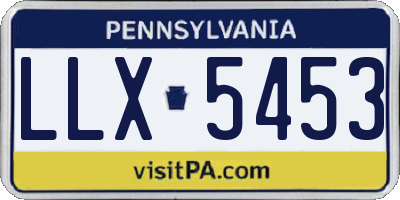 PA license plate LLX5453