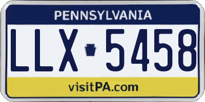 PA license plate LLX5458
