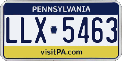 PA license plate LLX5463