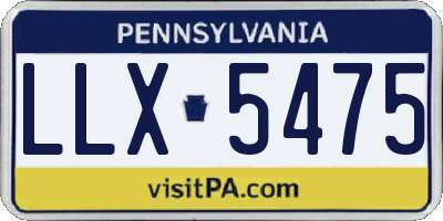 PA license plate LLX5475