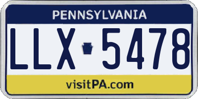 PA license plate LLX5478