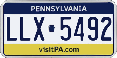PA license plate LLX5492