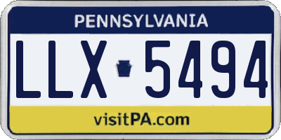 PA license plate LLX5494