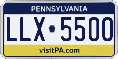 PA license plate LLX5500