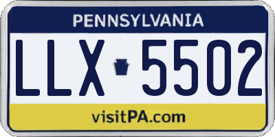 PA license plate LLX5502