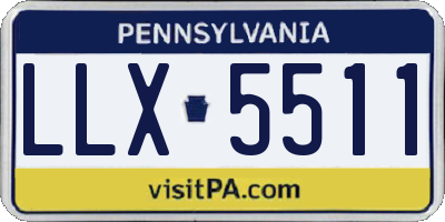 PA license plate LLX5511