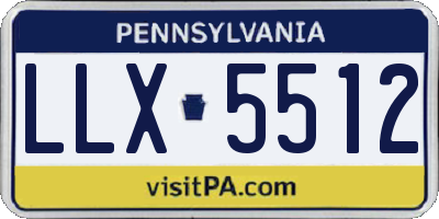 PA license plate LLX5512