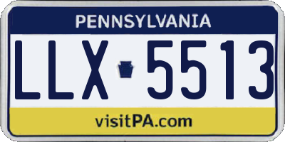 PA license plate LLX5513