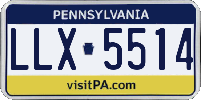 PA license plate LLX5514