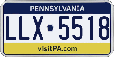 PA license plate LLX5518