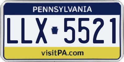 PA license plate LLX5521