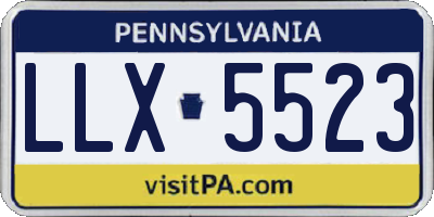 PA license plate LLX5523