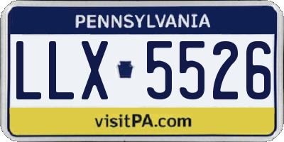 PA license plate LLX5526