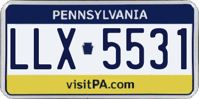 PA license plate LLX5531
