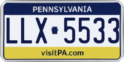 PA license plate LLX5533