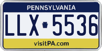 PA license plate LLX5536