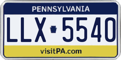 PA license plate LLX5540
