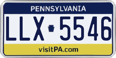 PA license plate LLX5546