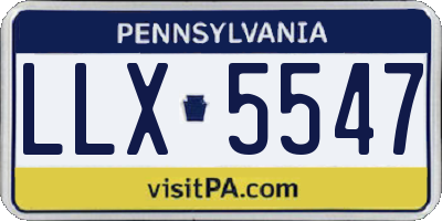 PA license plate LLX5547