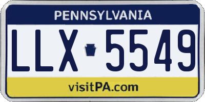 PA license plate LLX5549