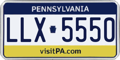 PA license plate LLX5550