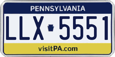 PA license plate LLX5551