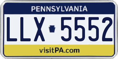 PA license plate LLX5552