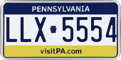 PA license plate LLX5554