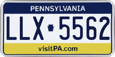 PA license plate LLX5562