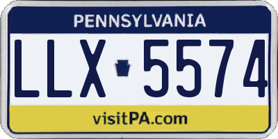 PA license plate LLX5574