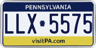 PA license plate LLX5575