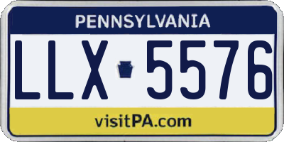 PA license plate LLX5576