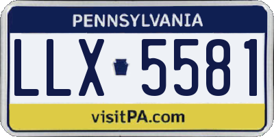 PA license plate LLX5581