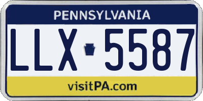 PA license plate LLX5587