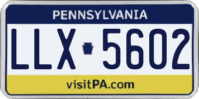 PA license plate LLX5602