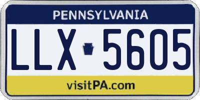 PA license plate LLX5605