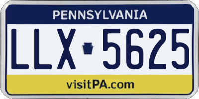 PA license plate LLX5625