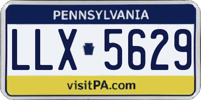 PA license plate LLX5629